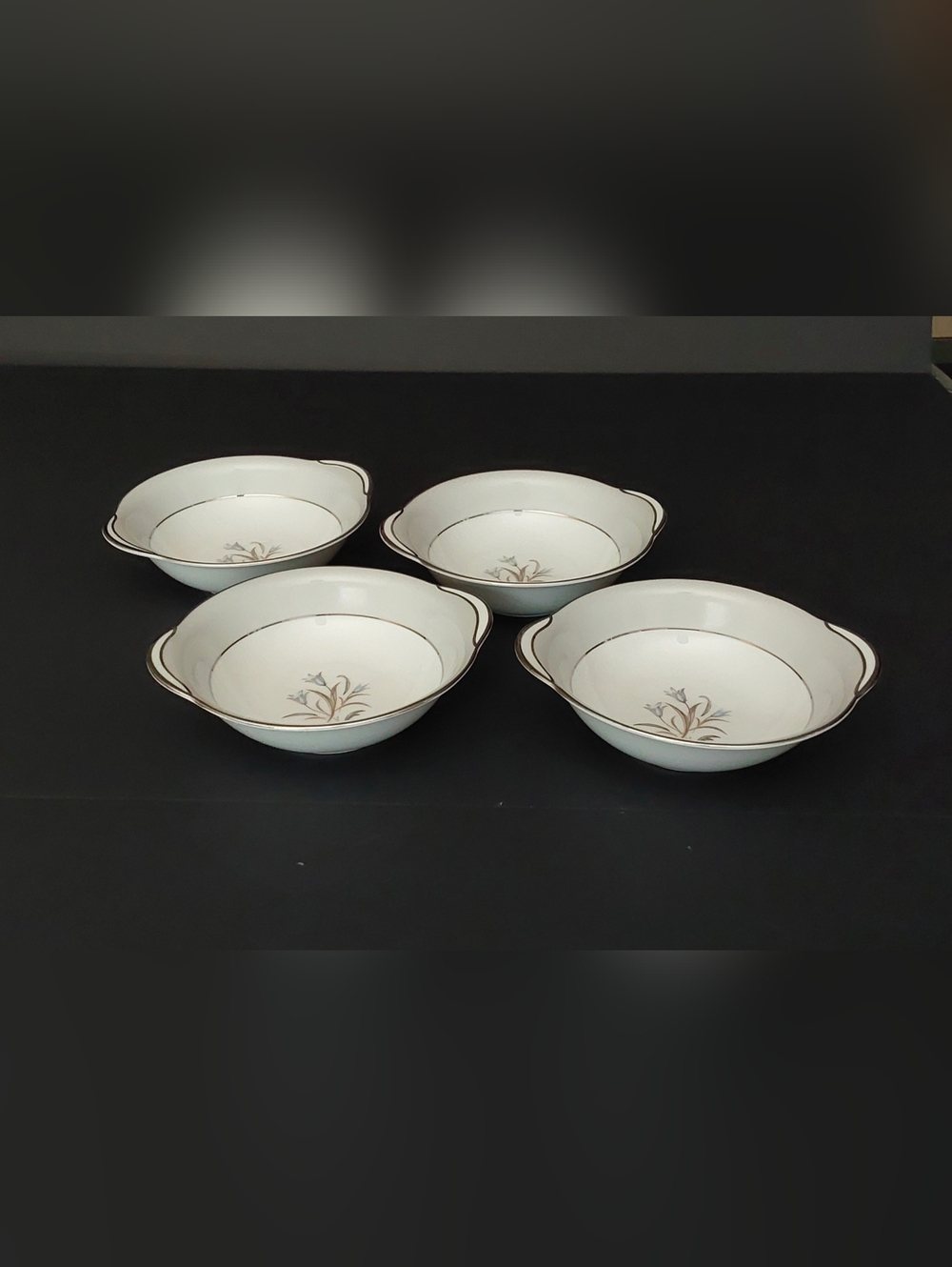 RARE Vintage Noritake 5545 Lugged Handle CEREAL Bowls (4) 6 in Diameter